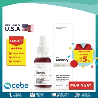 Serum tẩy da chết hoá học The Ordinary AHA 30% + BHA 2% Peeling Solution (30mL)