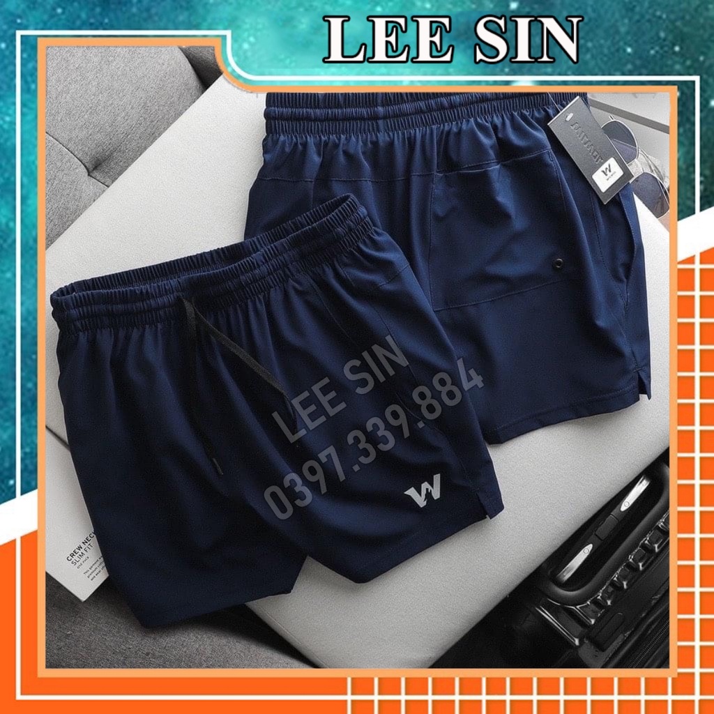 Quần short nam thể thao, Quần đùi nam vải gió co dãn nhẹ mặc nhà thể thao gym đi bơi | LEE SIN