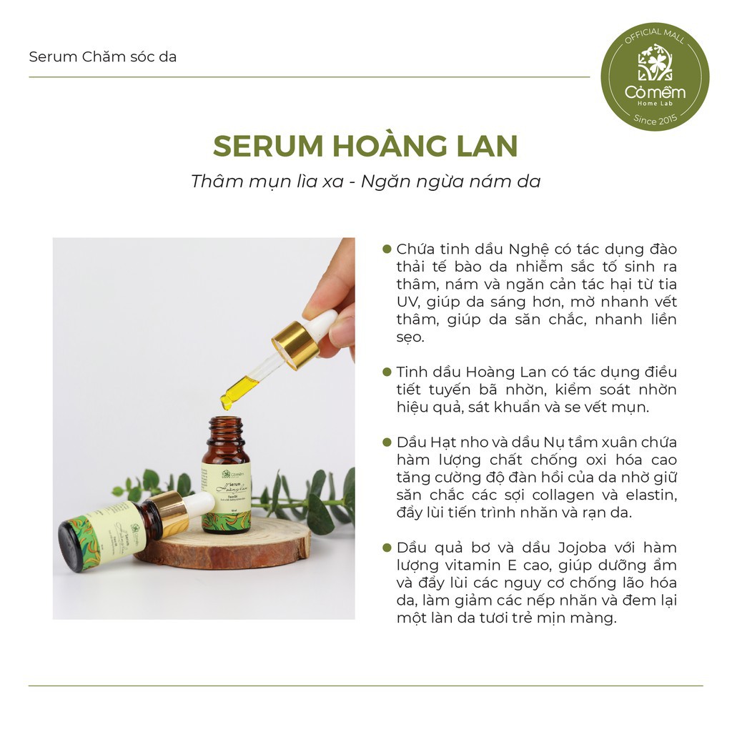 Serum Đêm Hoàng Lan Giảm Thâm Ngừa Nám Da Chăm Sóc Da An Toàn Cho Bà Bầu Cỏ Mềm