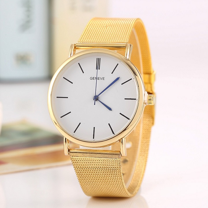 Đồng Hồ Nam Geneve Dây Thép Không Gỉ Thiết Kế Sang Trọng Đẹp Mắt