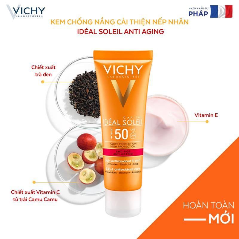 [Chính Hãng] Kem Chống Nắng Vichy SPF 50+ Không gây nhờn rít | BigBuy360 - bigbuy360.vn