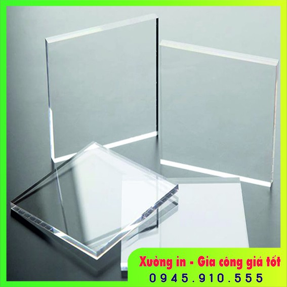 Mica trong 5ly cắt vuông bằng laser kích thước 18 x 57cm combo 3 tấm