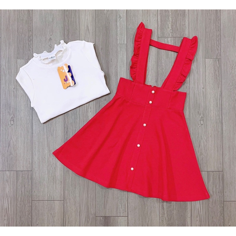 Set Váy Tiểu Thư Jelispoon Bé Gái Xuất Hàn Dư Xịn, Set Váy Thu Đông Bé Gái Xuất Hàn size 100-150