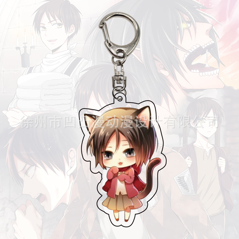 Móc khóa acrylic hai mặt phong cách anime Attack On Titan