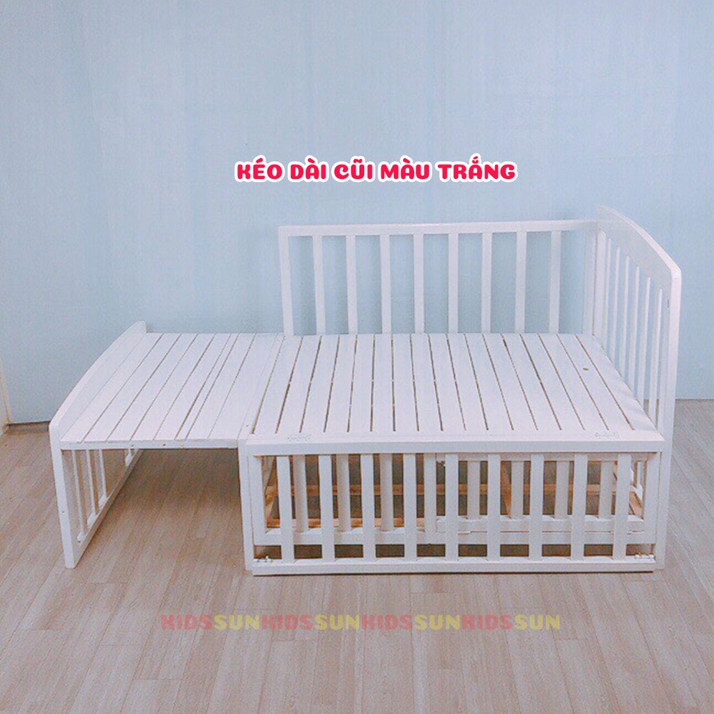 Giường Cũi Gỗ Quế Xuất Khẩu Đa Năng 8 In 1 KIDSSUN Siêu Chịu Lực Bảo Hành 24 Tháng