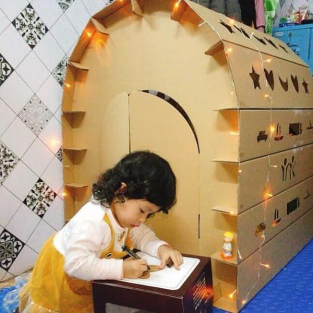 NHÀ GIẤY - NHÀ BẰNG BÌA CARTON - MÓN QUÀ TUYỆT VỜI CHO TUỔI THƠ CỦA BÉ YÊU