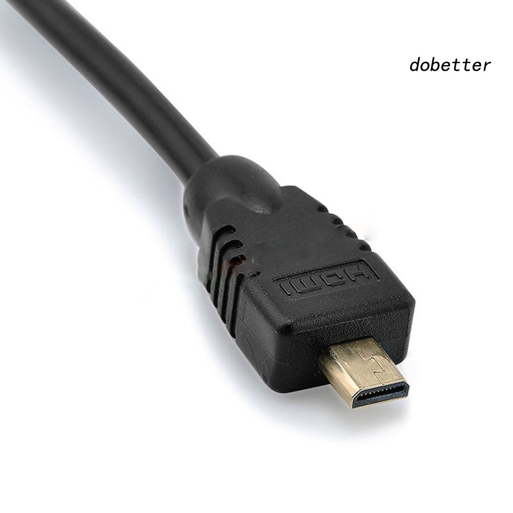 DOH_23cm 1080P Micro HDMI Male Type D to HDMI Female A Convertor Adapter Cable Cord