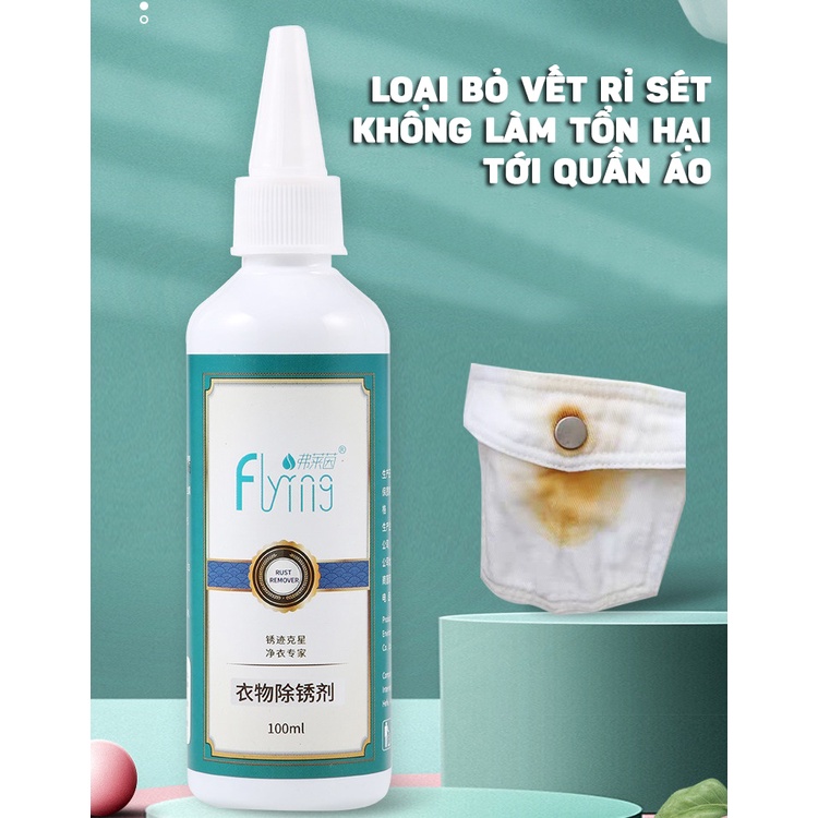 Dung Dịch Tẩy Vết Rỉ Sét Nhanh Chóng Trên Vải, Quần Áo Cao Cấp Flyng 100ml MARRYSTORE