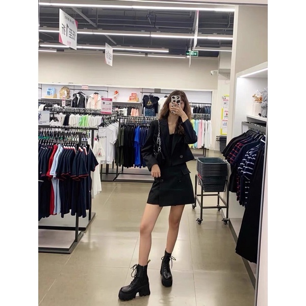 Giày da cao cổ, boots để thô platform đế bánh mì siêu khủng có khóa kéo