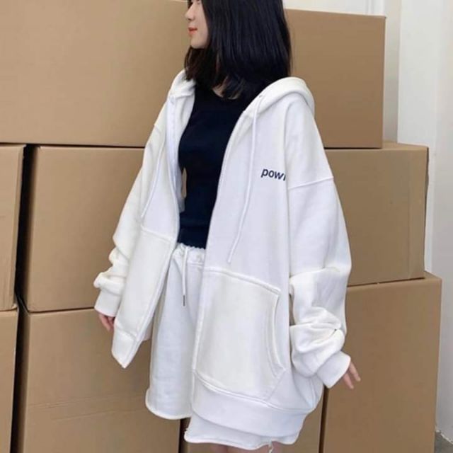 Áo Khoác HOODIE POW Unisex (MÀU TRẮNG, MÀU ĐEN, MÀU VÀNG) ẢNH THẬT