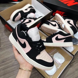 Giày Jordan 1 hồng đen nữ, Giày thể thao JD 1 cổ thấp Black Guava Ice hồng đen bản đẹp full box bill