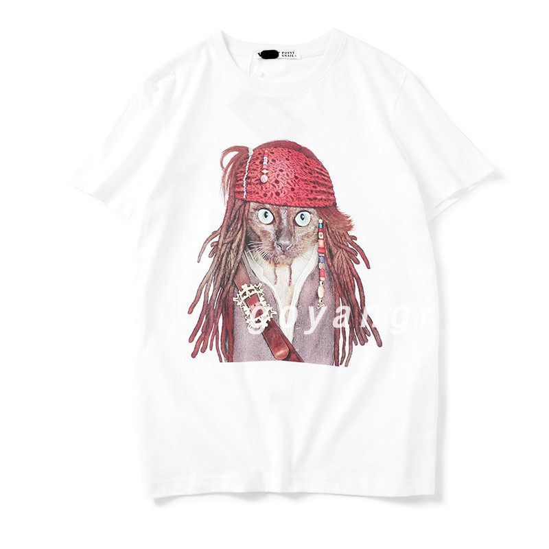 Áo thun GOYANGI Unisex Jack Sparrow Cat oversize form rộng cho cả nam và nữ phong cách Hàn Quốc