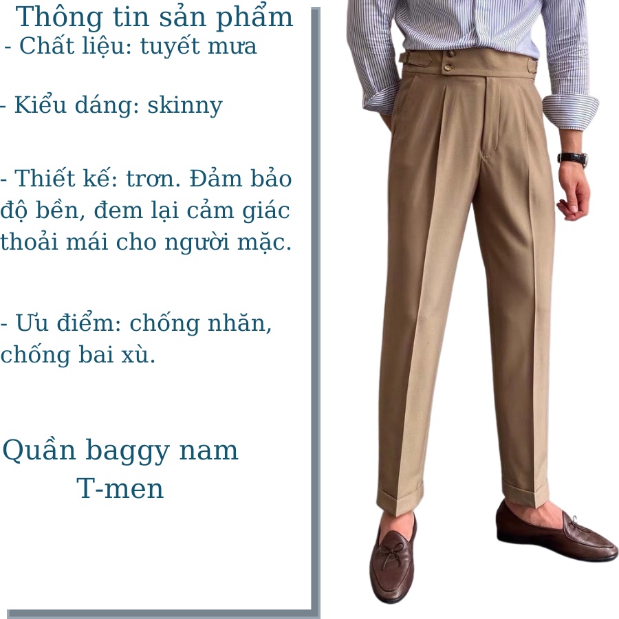 Quần baggy nam Patio phong cách thời trang Hàn Quốc, quần baggy cạp cao.