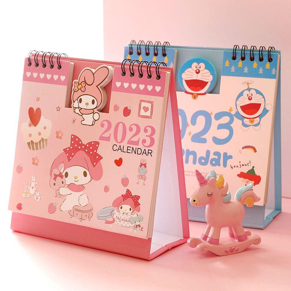 PEWANY Lịch Để Bàn 2023 Mini Họa Tiết Hoạt Hình Dễ Thương