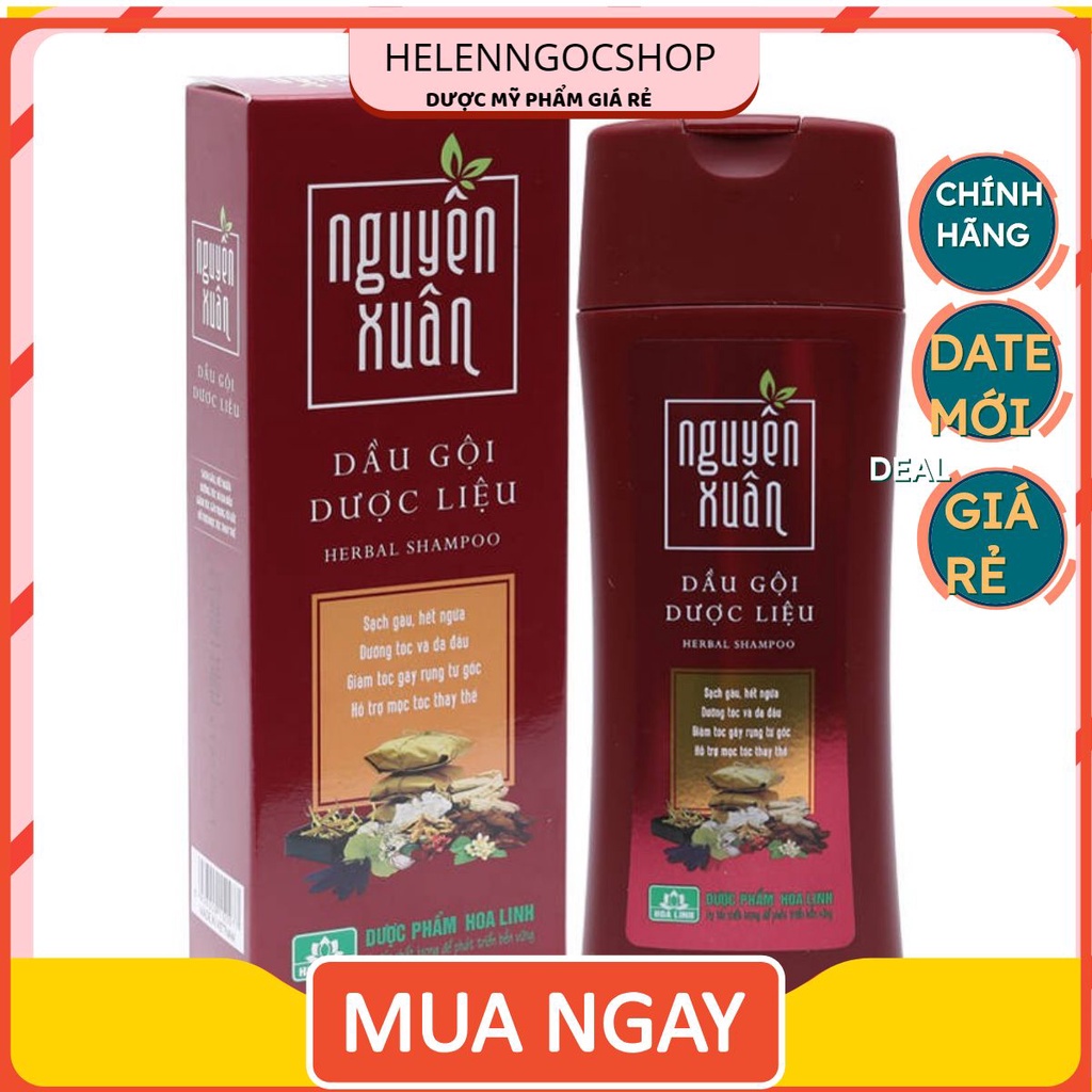 Dầu gội Dược liệu Nguyên Xuân nâu 200ml (Dành cho tóc thường &amp; da đầu dầu)