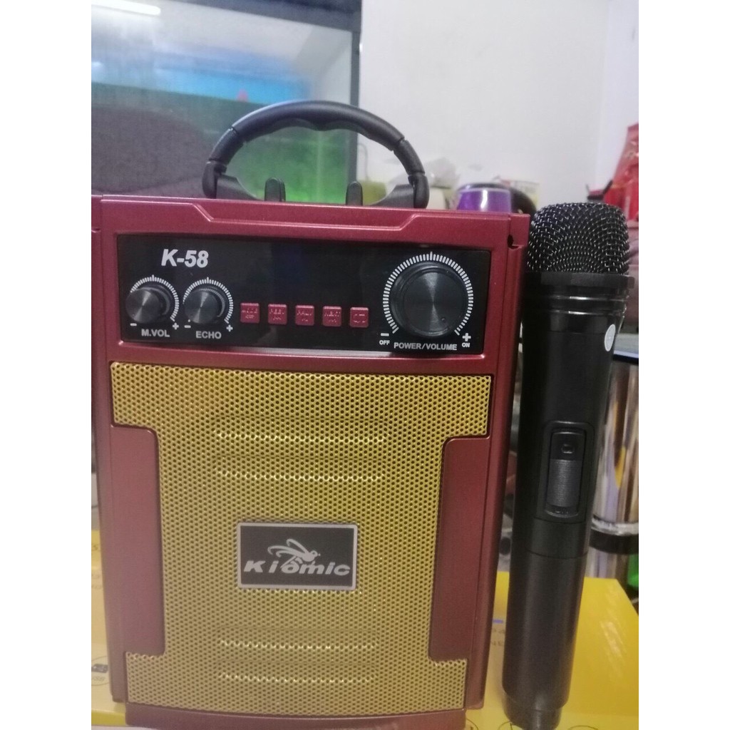 LOA KIOMIC K58 TẶNG KÈM MIC KHÔNG DÂY - HÁT SIÊU NHẸ