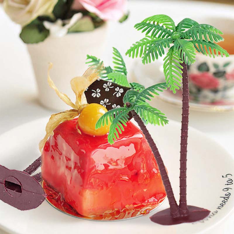 Que Cắm Trang Trí Bánh Kem Hình Cây Dừa Độc Đáo