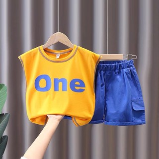 Bộ quần áo cộc ba lỗ Cotton cho bé trai không bai, không xù - Ảnh thật(10-30kg)