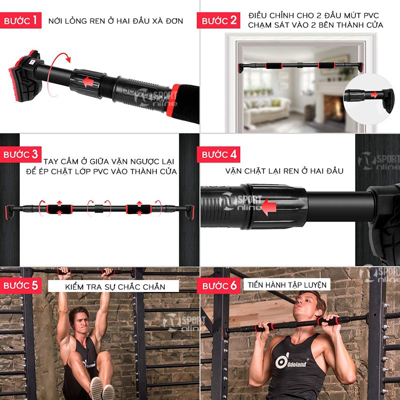 Xà Đơn Treo Tường 2020 Chốt Chống Xoay 360 KT84-130cm