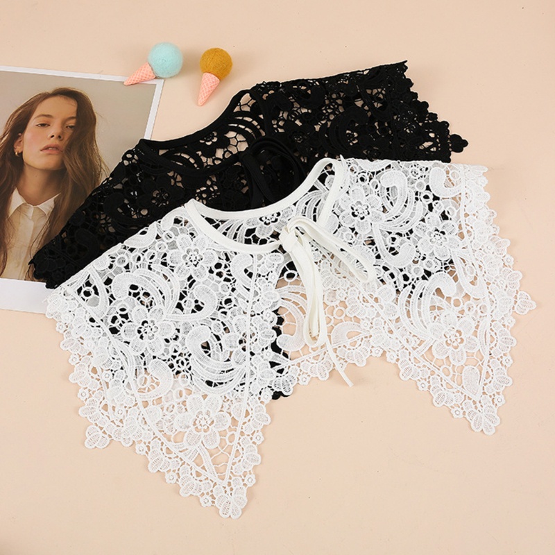 Yoioi Khăn Choàng Vai Giả Ren Bản Lớn Hình Tam Giác Khoét Rỗng Trang Trí Vòng Cổ Trang Sức Cho Nữ