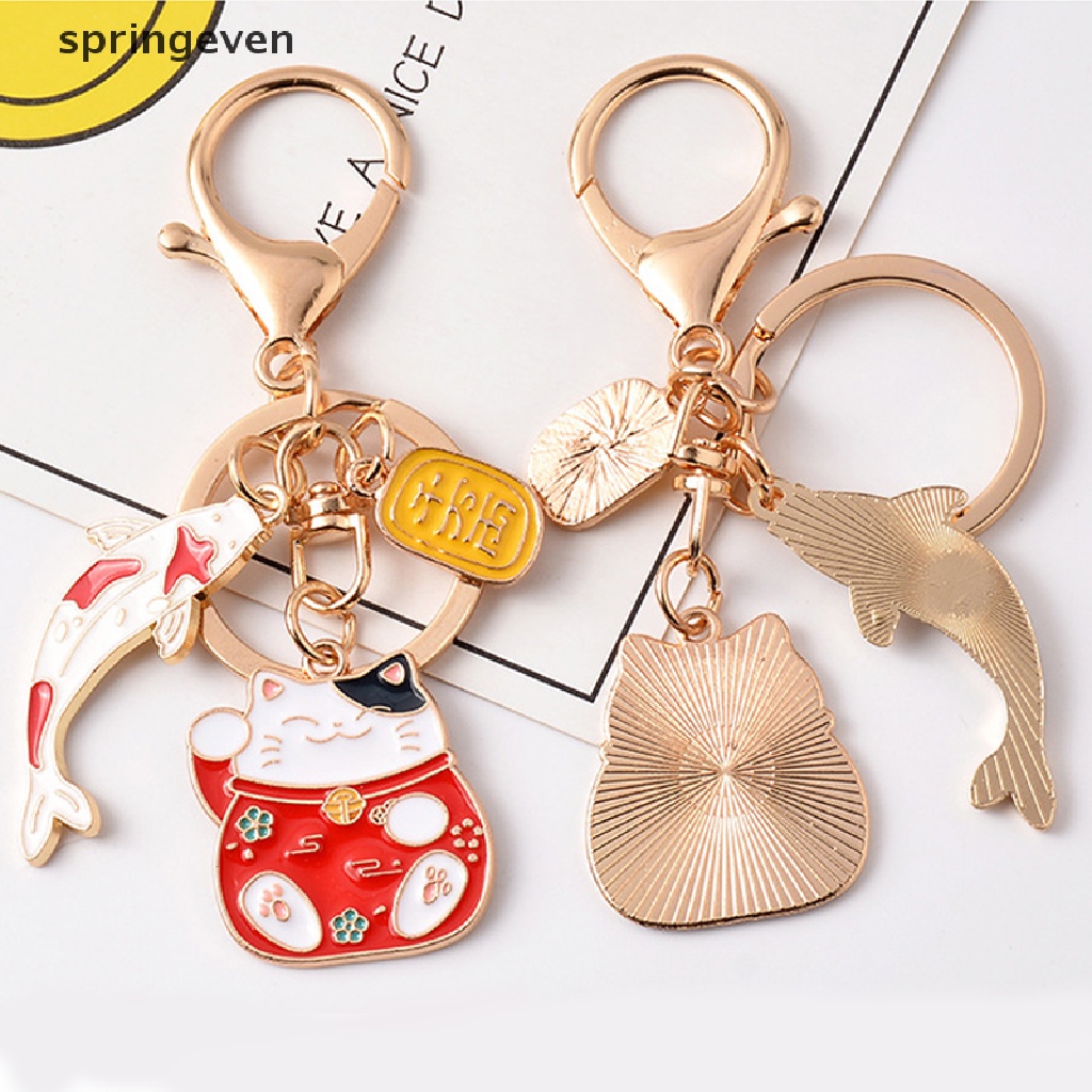 Móc Khóa Hình Cá Koi Và Mèo May Mắn Nhật Bản