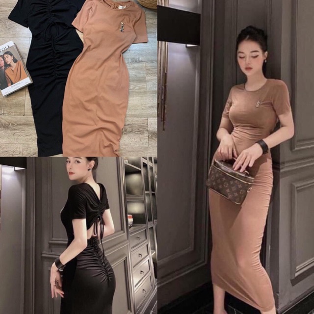 [HÀNG CAO CẤP] Đầm body rút dây lưng cut-out
