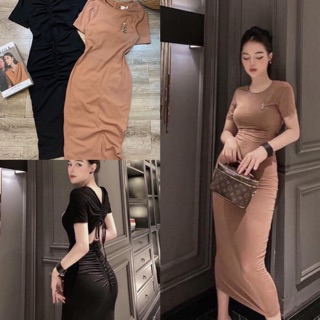 Đầm body rút dây lưng cut-out
