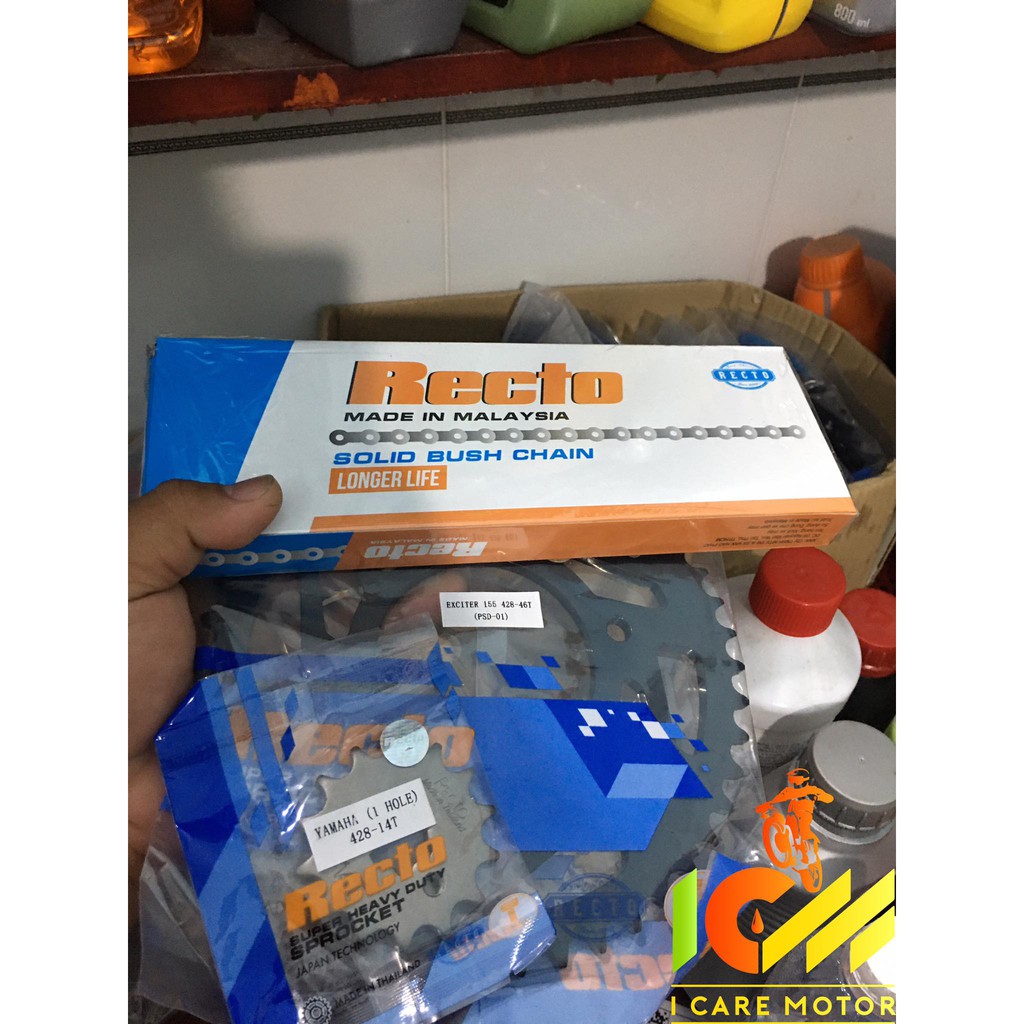 Nhông Dĩa Recto 14T-46T Và Sên Recto Cho Exciter 155 VVA