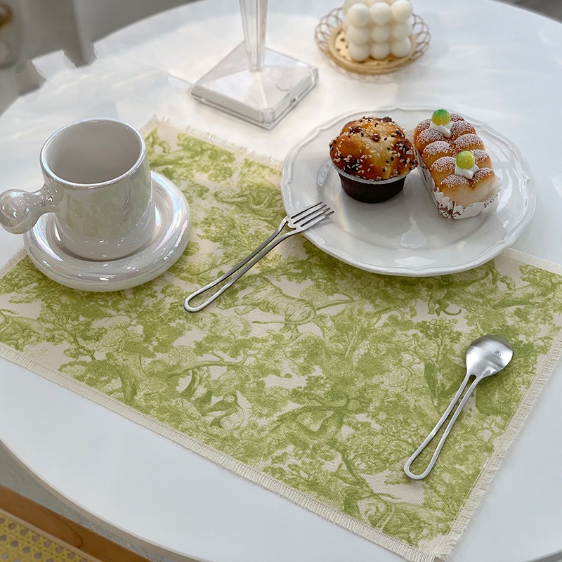 Khăn trải bàn, tấm lót đĩa ăn chống nước hoạ tiết thiên nhiên 43 * 29 cm