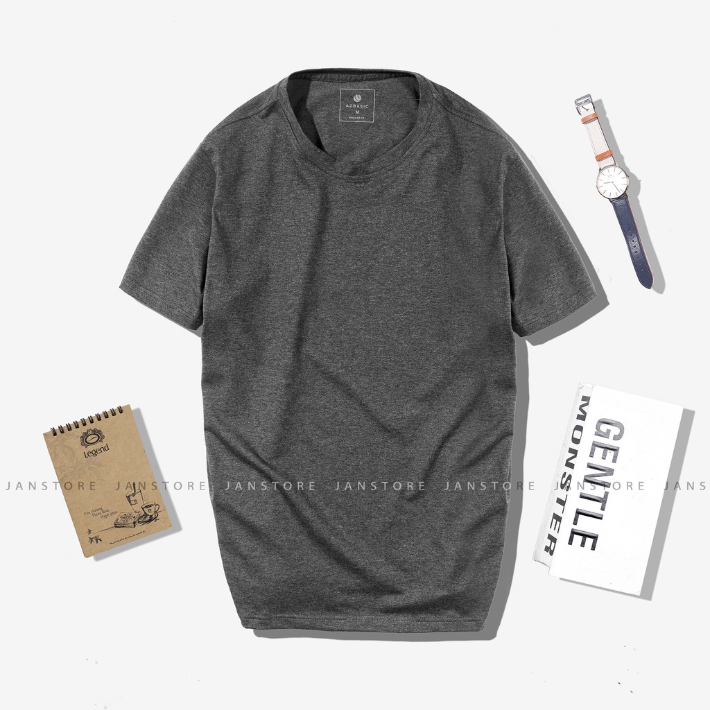 Áo phông trơn cổ tròn 100% cotton trắng đen nhiều màu Azmen , áo thun basic ngắn tay nam nữ Unisex Jan Store | BigBuy360 - bigbuy360.vn