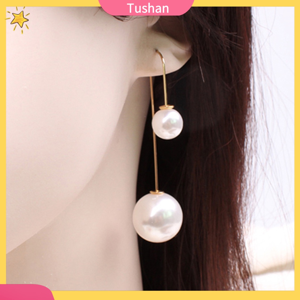 Khuyên tai chữ U đính ngọc trai giả thời trang cho nữ