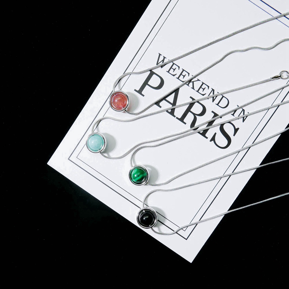 Dây chuyền mặt hình hạt may mắn nhiều màu sắc phong cách Hàn Quốc đơn giản thời trang