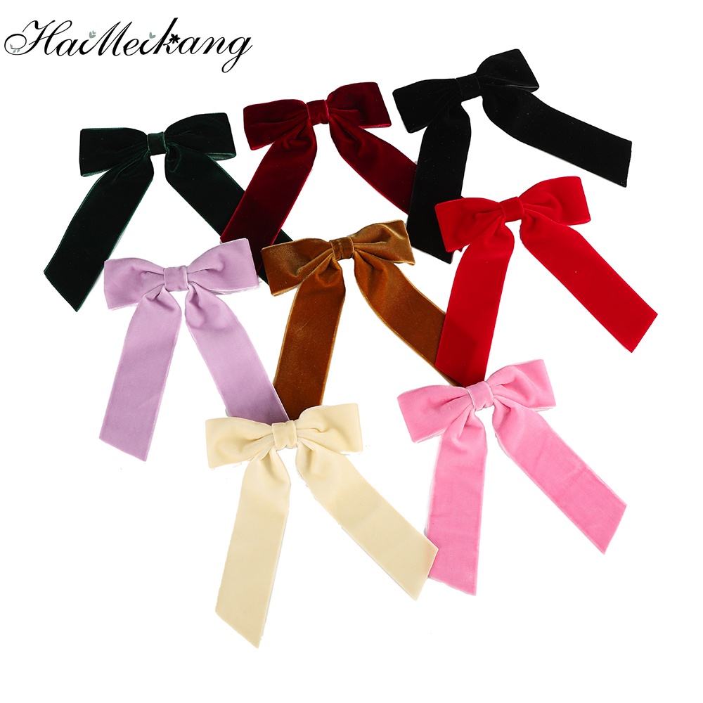 Kẹp tóc Haimeikang gắn nơ đính ngọc trai bằng