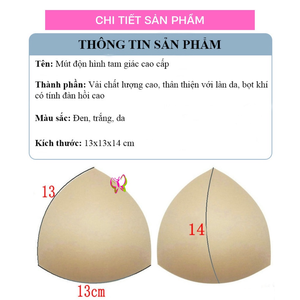 6 Miếng mút rời áo ngực, miếng lót đệm áo ngực hình tam giác  Anna Shop
