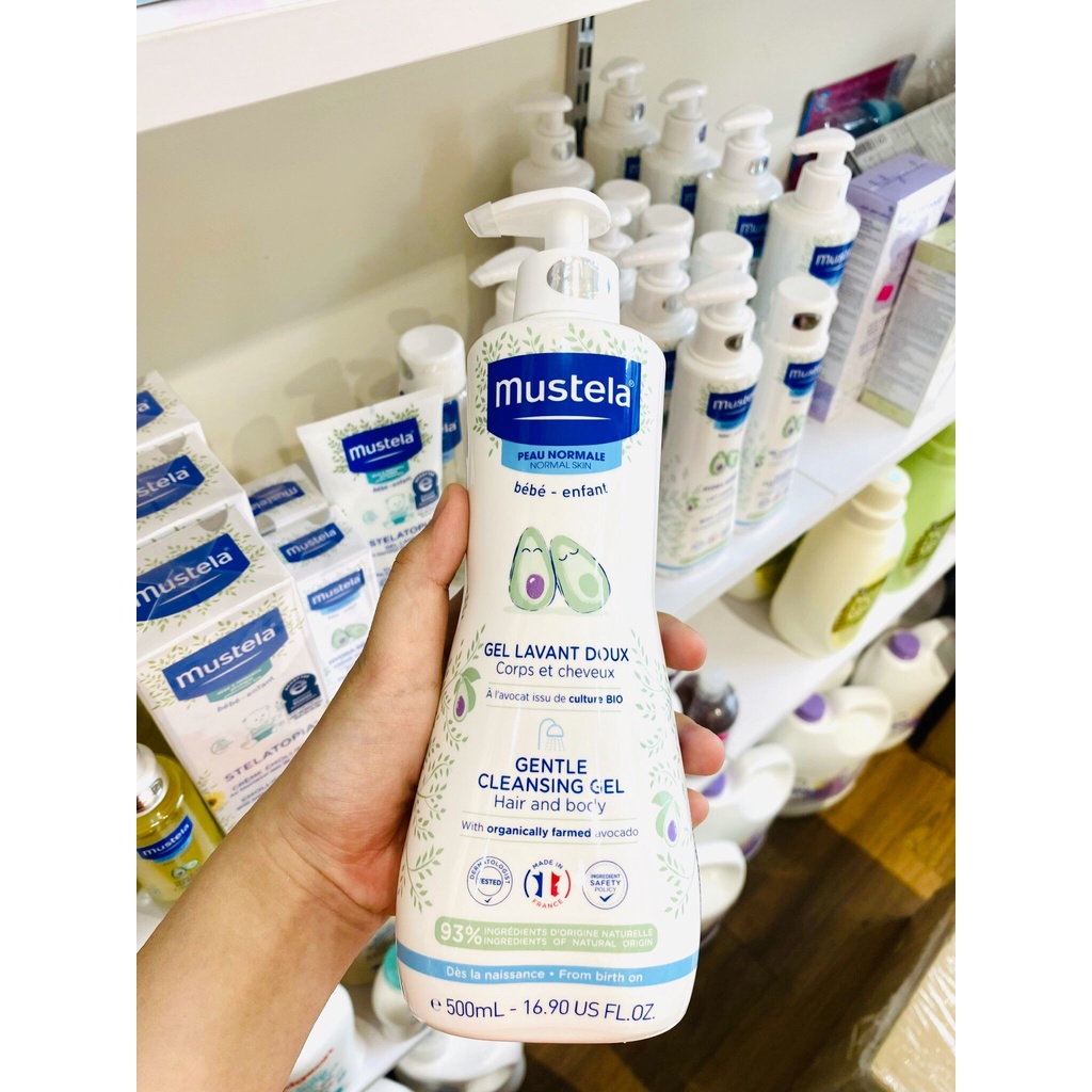 Gel Tắm Gội Cho Trẻ Sơ Sinh &amp; Em Bé 2in1 Cleansing Gel Mustela 200ml-500ml