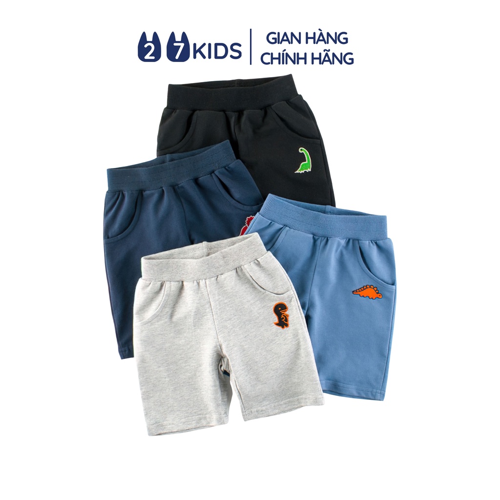 Quần short bé trai 27Kids Quần đùi thể thao nam 100% Cotton cho trẻ từ 2