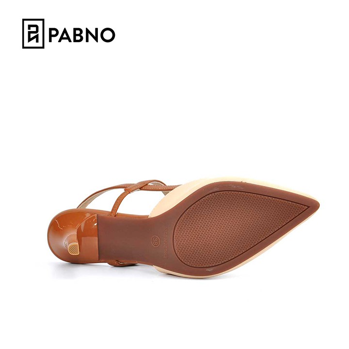 Giày cao gót slingback 8p, mũi nhọn phối quai mảnh thời trang PABNO -BH 12 Tháng- PN437