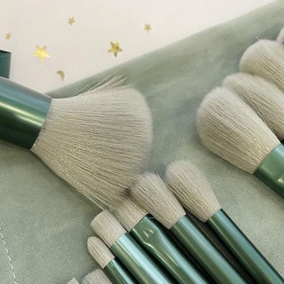 Bộ Cọ Trang Điểm Make Up Cơ Bản 8 Món Túi Zip Du Lịch Trong Màu Vintage