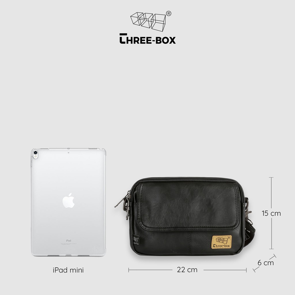 Túi đeo chéo da mini THREE-BOX BRAND ® nhiều ngăn đa năng, chống nước - DORE MINI BAG