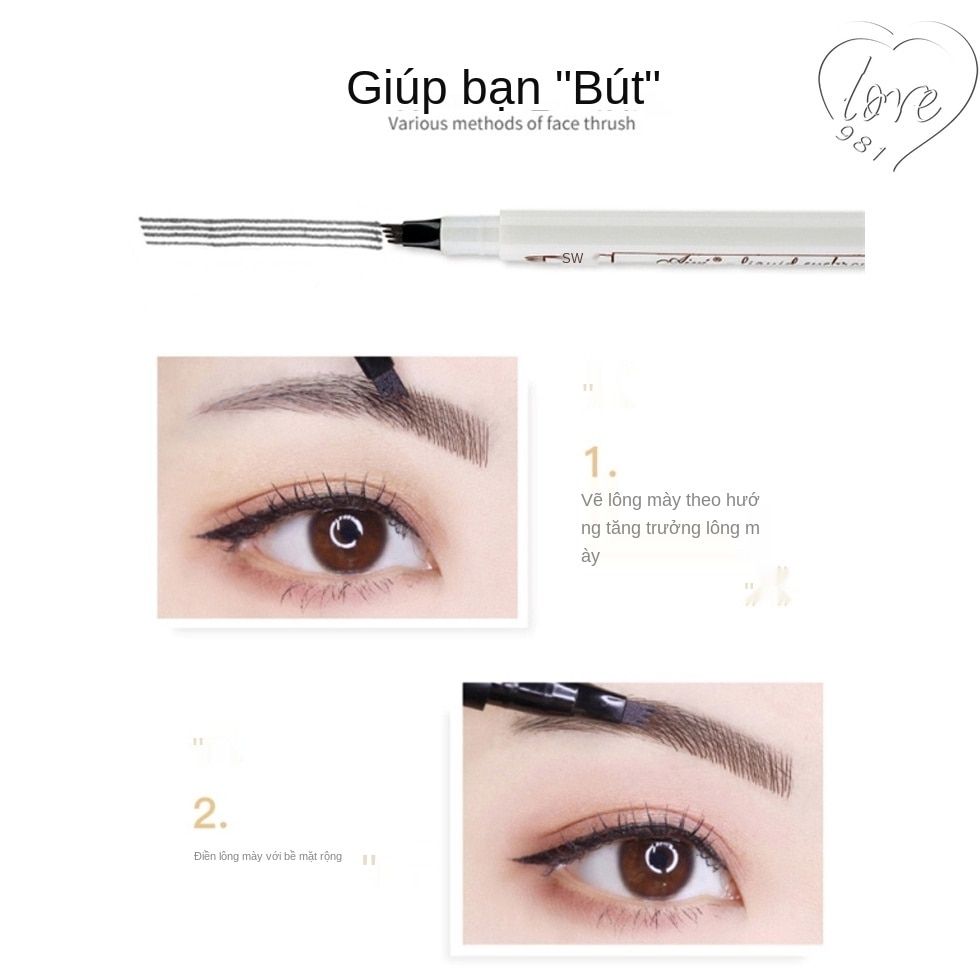 [Hàng mới về] Bút Kẻ Lông Mày Dạng Phẩy Sợi Chống Thấm Nước Không Nhòe