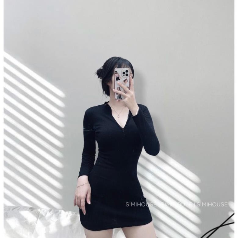 VÁY BODY PHỐI DÂY KÉO  TRƯỚC NGỰC / ĐẦM BODY LEN TĂM 👗 *