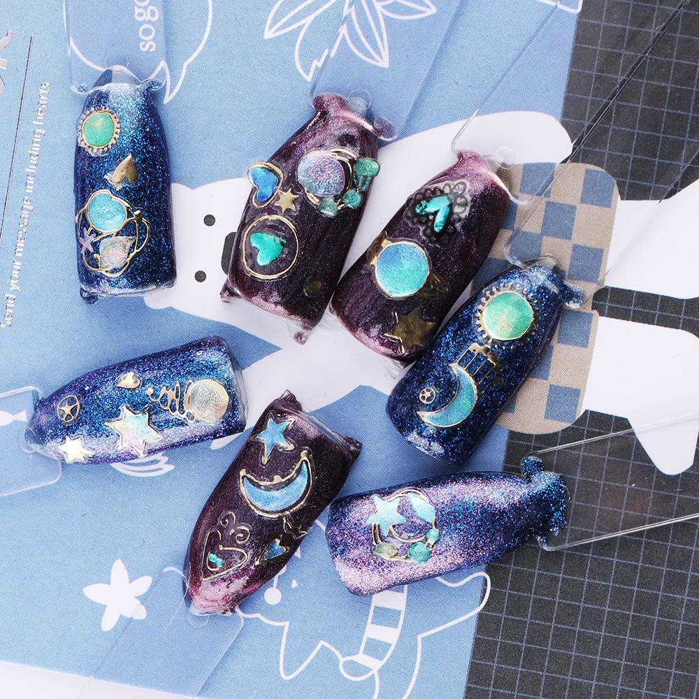 1 MiếNg DáN Trang Trí MóNg Tay Heceh|Keo Dán Hình Ngôi Sao Lấp Lánh Galaxy