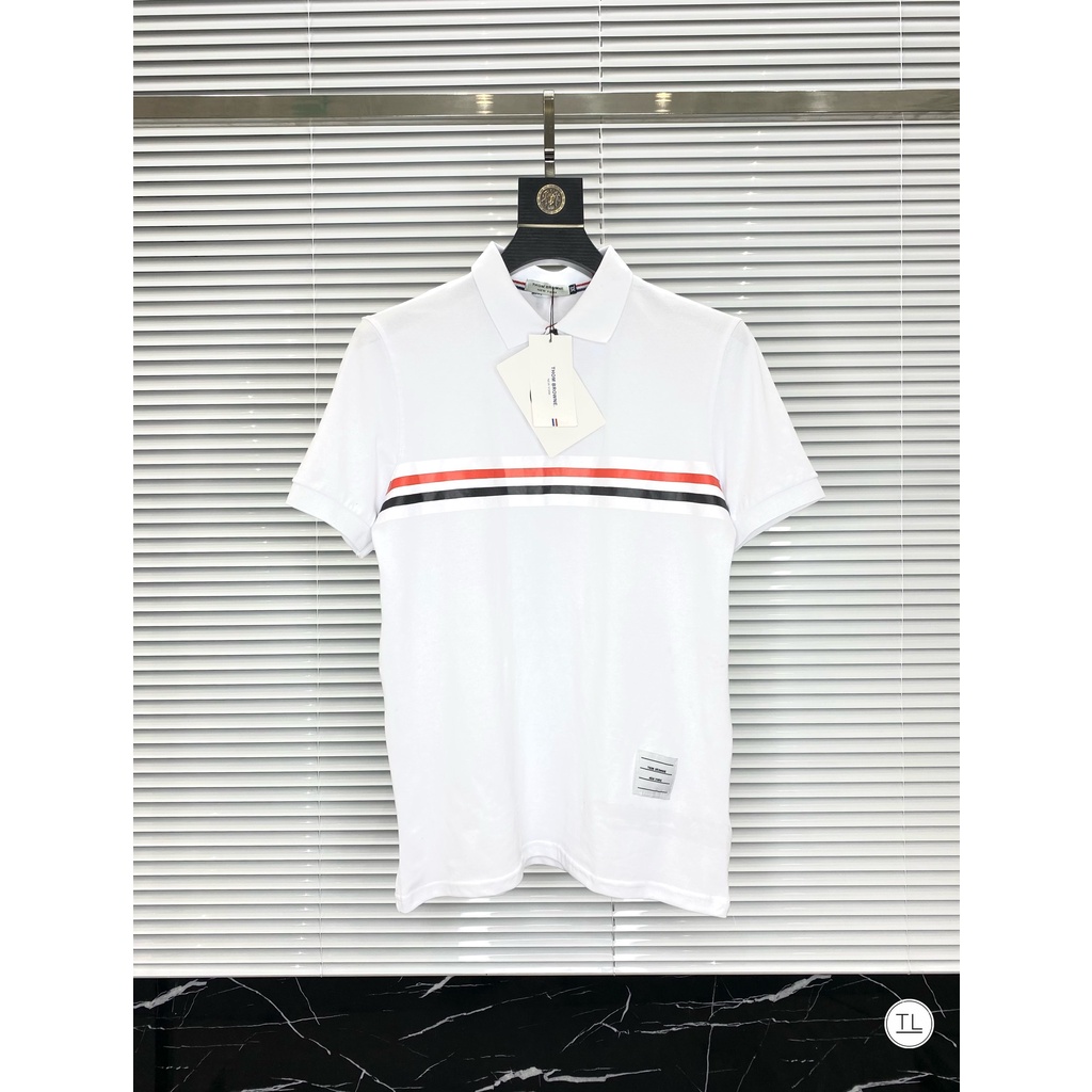 Áo thun polo nam cổ bẻ ngắn tay THOM BROWNE cao cấp,áo phông chất cotton dày dặn mềm mịn