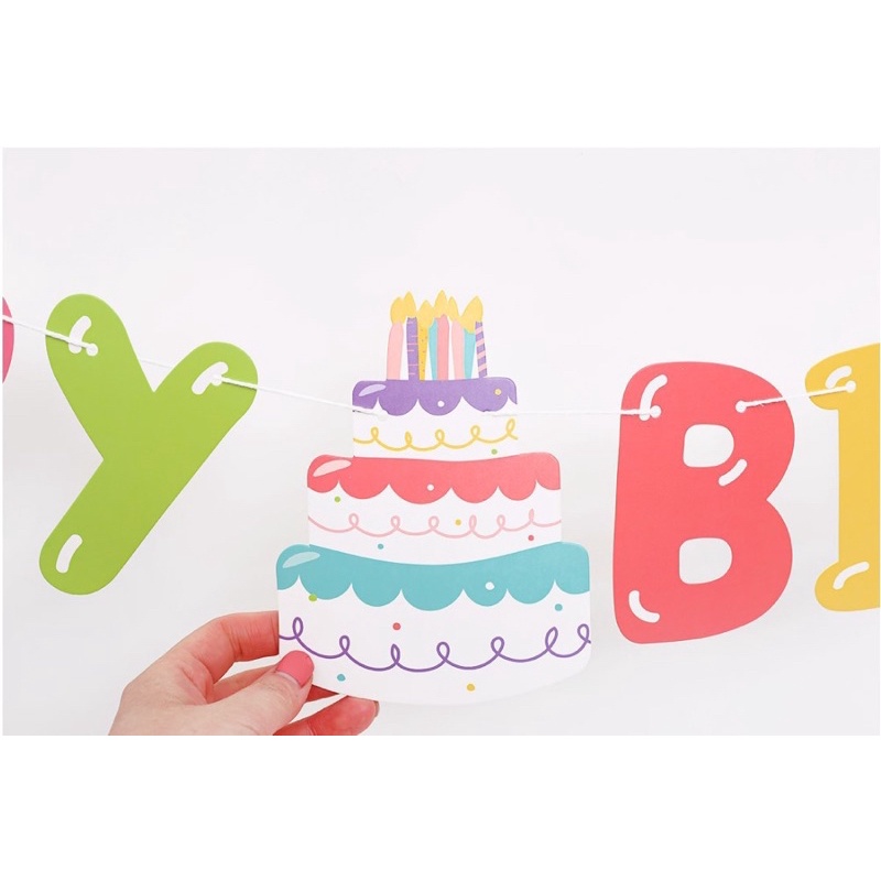 Dây Cờ Happy Birthday Đủ Màu sắc Trang Trang Trí Sinh Nhật Phong Cách Hàn Quốc - Yori Party