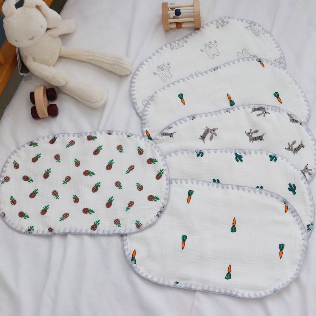 Gối xô sợi tre muslin tree cao cấp thấm mồ hôi mềm mịn cho bé sơ sinh
