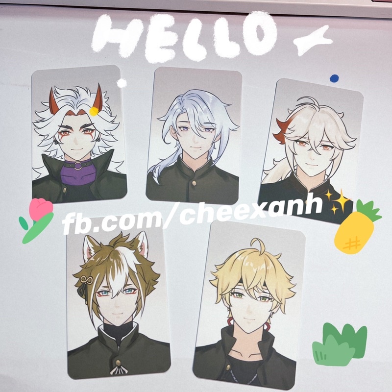 [có sẵn] thẻ hình bo góc genshin impact ver học sinh by cheexanh