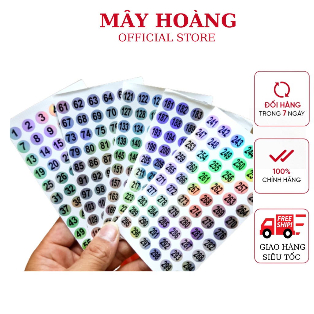 Tem dán số chai sơn mới về hàng ( từ số 1-300)