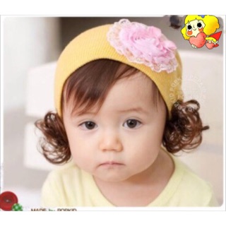 Mũ len tóc giả đáng yêu cho bé
