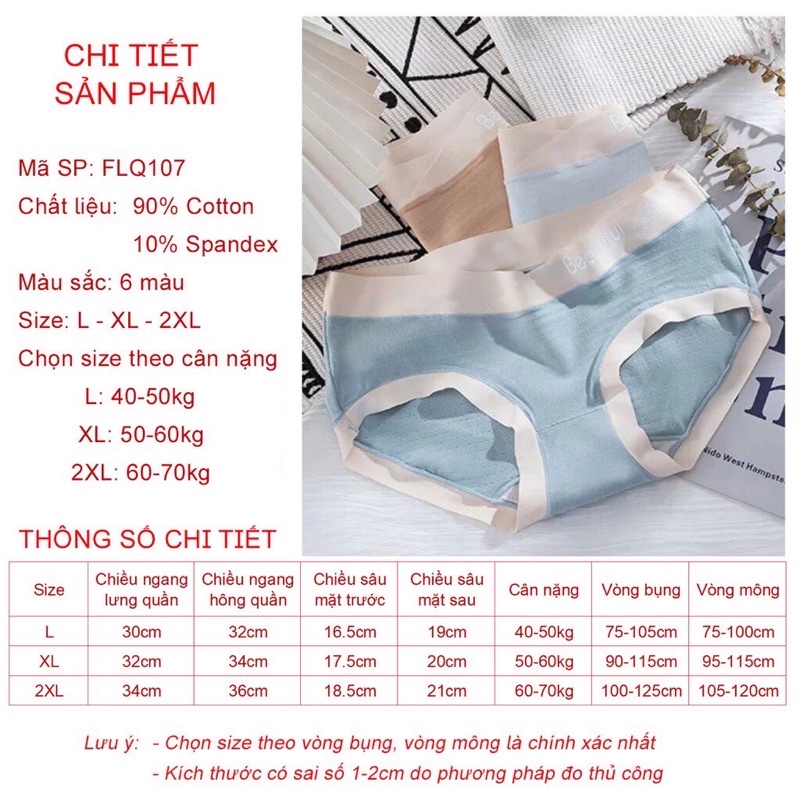 Quần lót Bầu cạp chéo 20031 chất cotton thông hơi kháng khẩn thoáng mát, quần lót bà bầu cao cấp co giãn mềm mịn ko bai