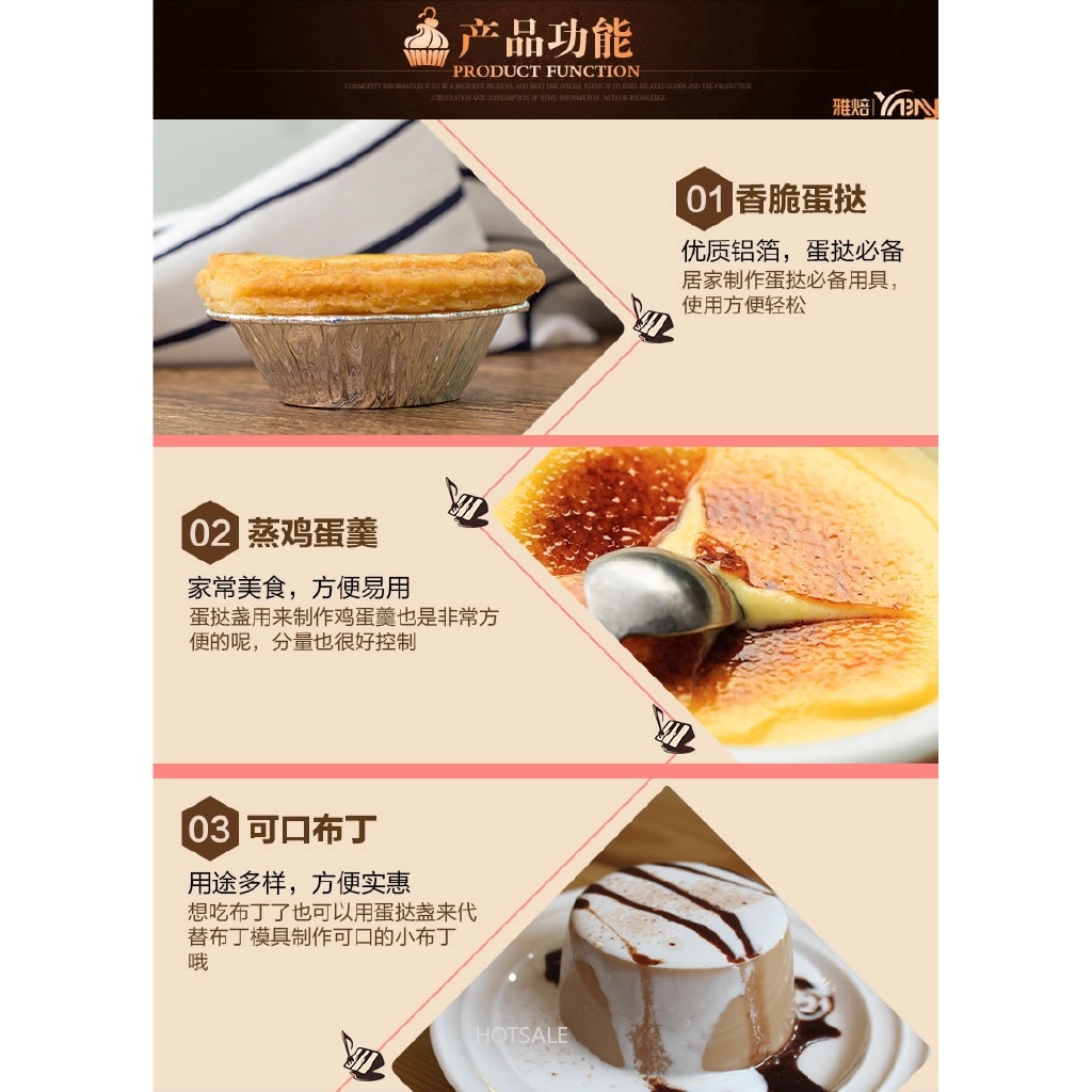 Set 100 đế lá nhôm tròn làm bánh trứng tiện dụng